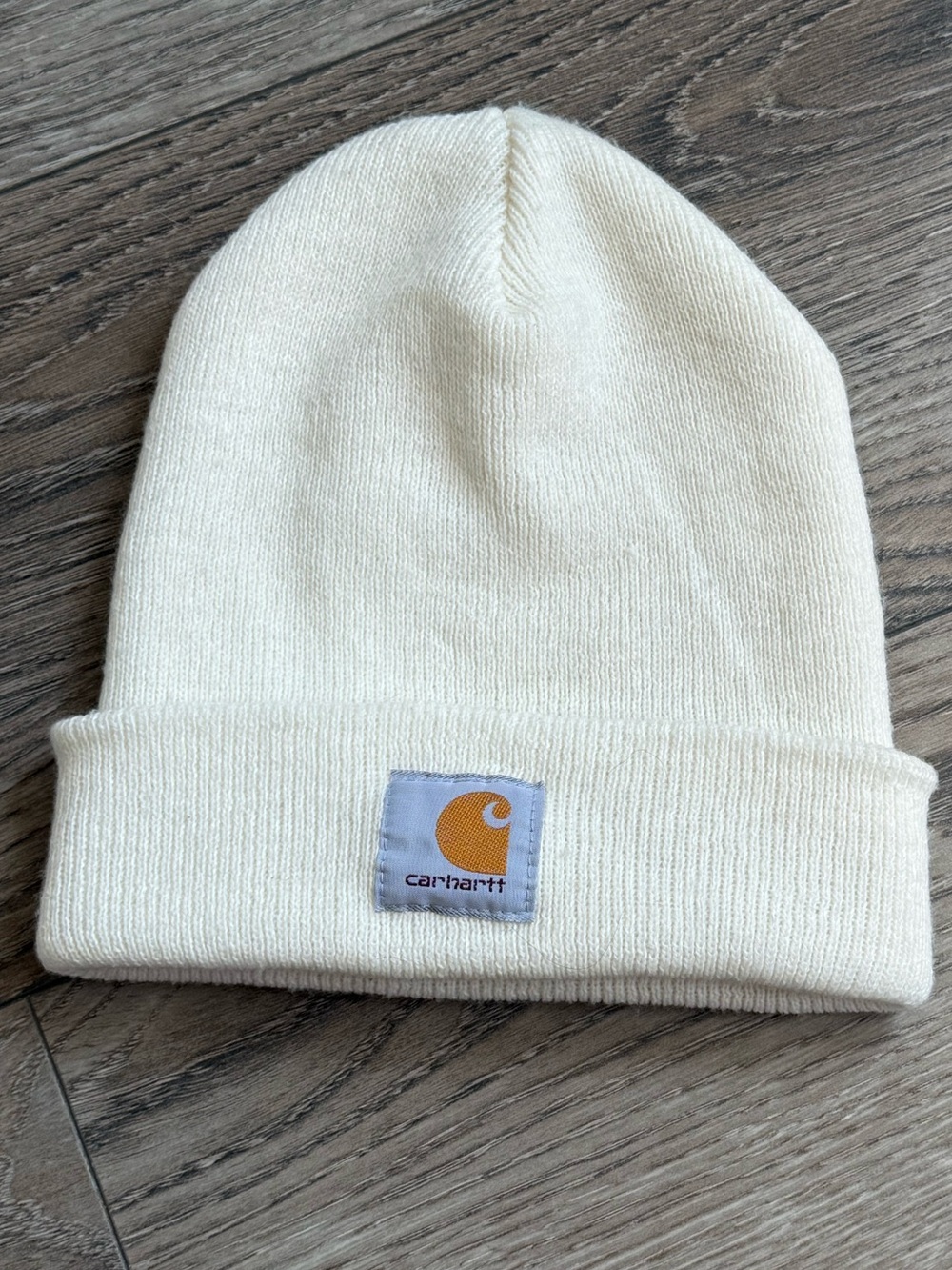 43.  Carhartt Cream Off White Cuffed Knit Beanie